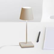 Zafferano Poldina mini batteridriven bordslampa IP65 sand