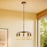 Envostar Yorik hänglampa med trädskivor, 5 lampor.