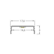 BRUMBERG One LED utanpåliggande profil, aluminium, plan, 3 meter