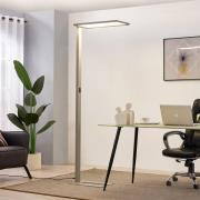 Prios LED-golvlampa till kontor Taronis, silver, 195 cm, dimbar