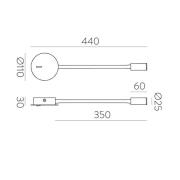 ACB ILUMINACIÓN Lyon LED-läslampa för väggmontage, flexibel arm, ström...