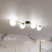 Euluna Taklampa Glassy 4 lampor linjär svart/guld/opal