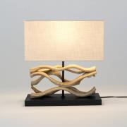 Holländer Panarea bordslampa, träfärgad/beige, höjd 42 cm, trä