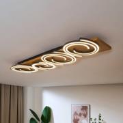 Eco-Light LED-taklampa Rifia, brun, 115 cm, 4 lampor, trä, dimbar
