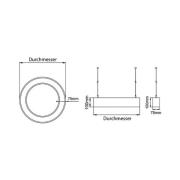 BRUMBERG Biro Circle Ring10 upp/ner Ø 45 cm på/av vit 830