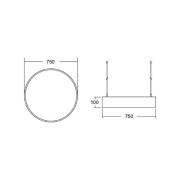 BRUMBERG Biro Circle LED Ø 75 cm direkt DALI, svart 3000 K