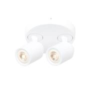 Freelight Razza takspotlight, vit, Ø 26,5 cm, 2-ljus, metall