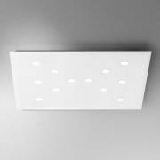 ICONE Slim - platt LED-taklampa, 12 ljuskällor vit