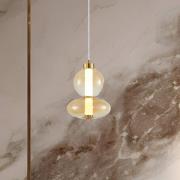 Eko-Light LED-hänglampa Daphne, glas, bärnstensfärgad transparent, höj...