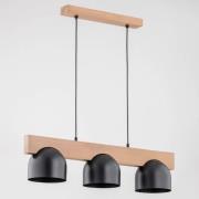 Envostar Afon hänglampa, 3 lampor, bok/svart