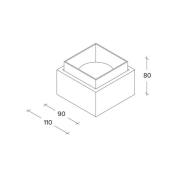 TECNICO by Sforzin Syme taklampa, vit, kantig, 11 cm, gips, GX53