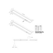 Hera ModuLite F LED-bänklampa, svart, 60 cm, 3.000 K, aluminium