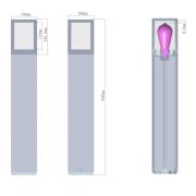 Deko-Light Facado II väglampa, höjd 65 cm, kantig, mörkgrå/opal