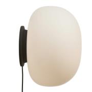 FRANDSEN Vägglampa Supernate, Ø 38 cm, strömbrytare, opal/vit
