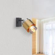 Globo Milley spotlight till vägg, höjd 17 cm, mässingsfärgad, metall