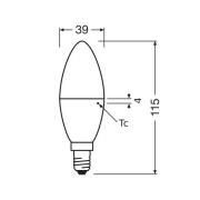 OSRAM LED Classic Star, stearinljus, matt, E14, 7,5 W, 4 000 K