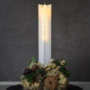 Sirius Sara Calendar LED-ljus, vit/silver, höjd 29 cm