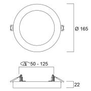 Sylvania Start LED-downlight 5-i-1 Ø 16,5 cm 12 W