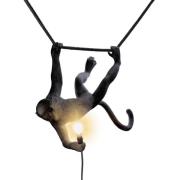 SELETTI Monkey Lamp, bredd 44 cm, svart, stickpropp, IP44