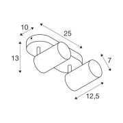 SLV Asto Tube takspotlight GU10 2 lampor vit