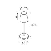 SLV LED-laddningsbar lampa Vinolina Two, röd, aluminium, Ø 11 cm, IP65...