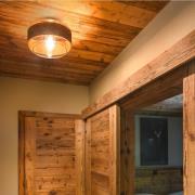 SLV taklampa Pantilo Rope 27 brun/bärnsten/guld glas Ø 27 cm