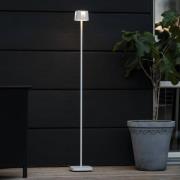 Konstsmide Nice LED-golvlampa, vit, aluminium, IP54, dimmer, CCT