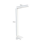 LED-golvlampa till kontor MAULjet, vit, höjd 195 cm