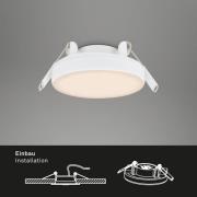 Briloner LED-inbyggnadsspot platt, vit, 3-set, 3 000 K