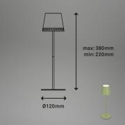 Briloner Kiki LED-bordslampa med uppladdningsbart batteri 3.000K, lime...