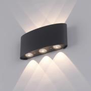 Paul Neuhaus LED-utomhusvägglampa Carlo, 17 cm, 6 lampor, IP54