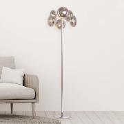 Näve Golvlampa Explosion, 6 lampor, krom/rökgrå