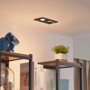 Lindby downlight Thorid, svart, 19 x 10 cm, 2 lampor, GU10