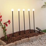 Lindby LED-solcellslampa Freydis, 5-pack, svart, 2 000 K