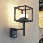Lucande Timio utomhusvägglampa, uplight, sensor, GX53, IP44