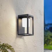 Lucande LED-vägglampa Tilena, svart, aluminium, sensor