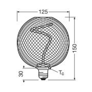 OSRAM Decor LED Spiral Filament Globe E27 3,5W svart 818