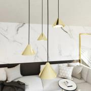 EMIBIG LIGHTING Hänglampa Elit, 4 lampor, Ø 30 cm, svart/guld, metall