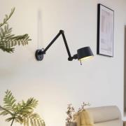 Lucande vägglampa Silka, svart, metall, 9,5 cm hög