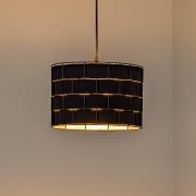 HELAM Atlanta taklampa, svart, Ø 30 cm, textil, E27