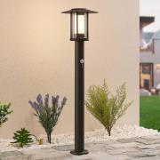 Lindby Gregory LED-vägglampa, 76cm, sensor, mörkgrå, IP44