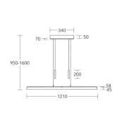 HerzBlut LED-hänglampa Leonora, 121 cm, trä, dimbar