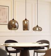 Lindby Arloris pendellampa med 3 skärmar av rökt glas