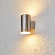 Lindby Morena - utomhusvägglampa i rostfritt stål m LED