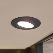 Prios LED-inbyggnadslampa Shima, svart, 9 W, 3000K, dimbar