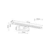 TK Lighting LED-vägglampa Galleri kromfärgad metall bredd 41,5 cm IP44