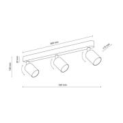 TK Lighting Livia takspotlight, rosa, 52 cm, 3 lampor, metall, GU10