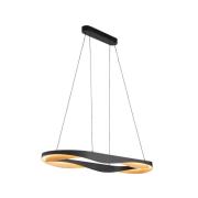 HighLight LED-hänglampa Ascoli, 100 x 36 cm svart/guld, metall, dimbar