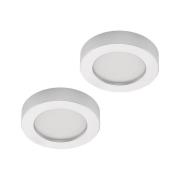 Prios LED-taklampa Edwina, silver, 18 cm, set om 2