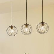 Lindby hänglampa Danika, 105 cm lång, svart, metall